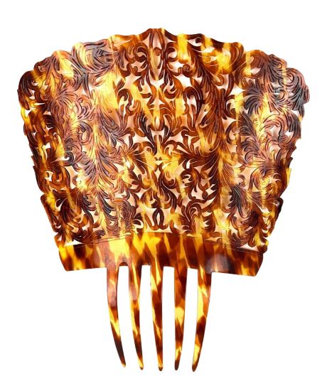 Picture of Spanish Peineta Hair Comb – Antique Faux Tortoiseshell Mantilla Comb, Late 19th Century