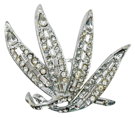Picture of Vintage Silver and Clear Rhinestone Brooch