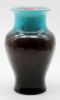 Picture of Vintage Pisgah Forest Pottery - Baluster Vase With Turquoise And Aubergine Glaze