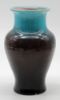 Picture of Vintage Pisgah Forest Pottery - Baluster Vase With Turquoise And Aubergine Glaze