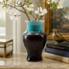 Picture of Vintage Pisgah Forest Pottery - Baluster Vase With Turquoise And Aubergine Glaze